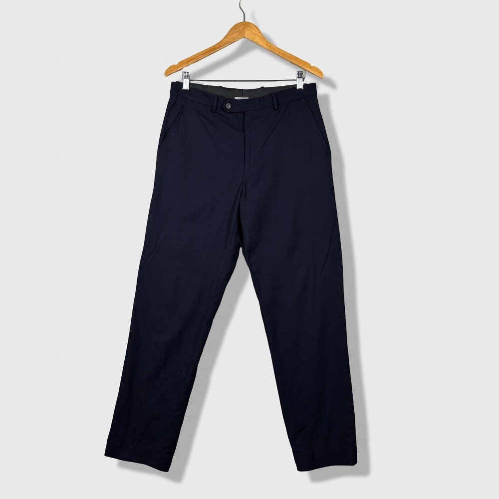 TSE‎ Trousers Mens 32 Navy Blue Wool Silk Lining Made in USA Minimalist Classic